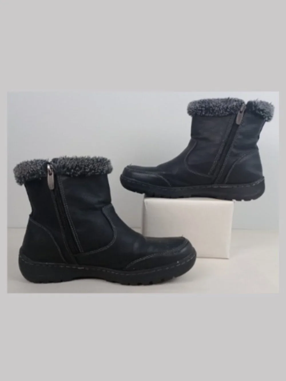 Khombu Womens 8M Black Addison Faux‎ Fur Winter Snow All Man Made Boots
